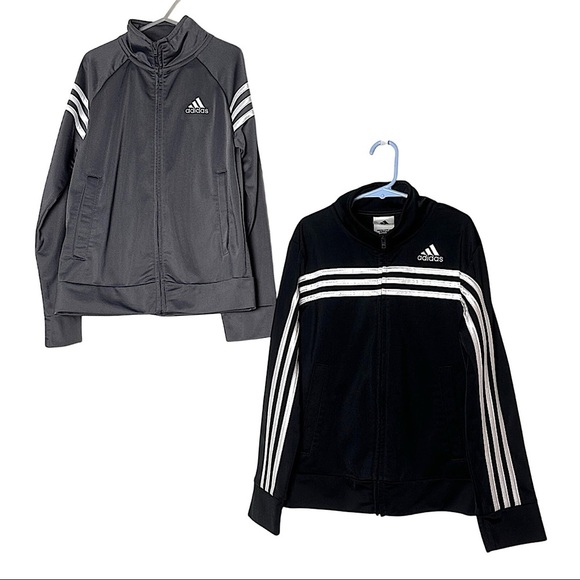 Adidas Boys Track Jackets Full Zip Bundle of 2 Small Athletic Streetwear - Picture 1 of 17